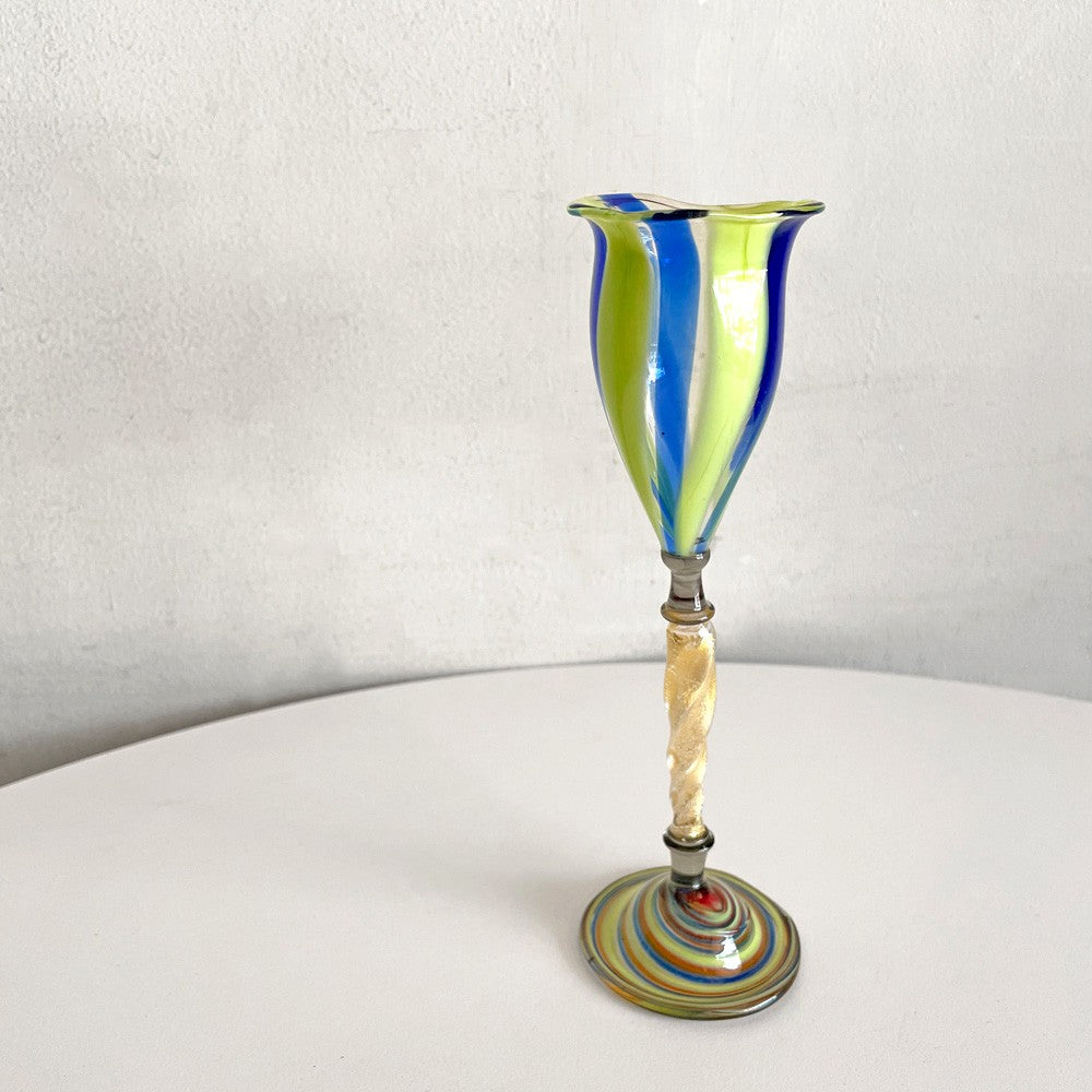 ベネチアングラス Venetian glass シャンパングラス ワイングラス 金彩 ムラーノ イタリア ■