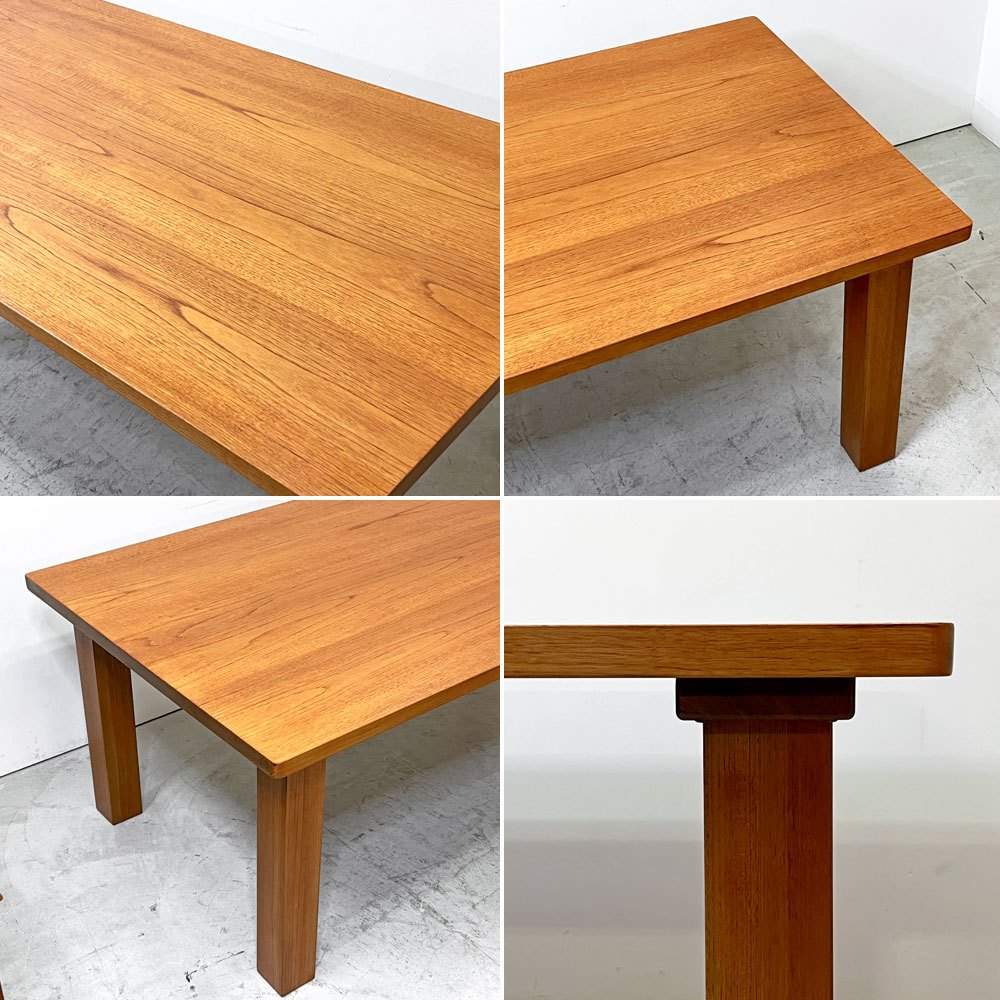 日田工芸 Hita Craft チーク 無垢集成材 伊勢丹オリジナル ダイニングテーブル 角脚 ジャパンビンテージ W165cm ●