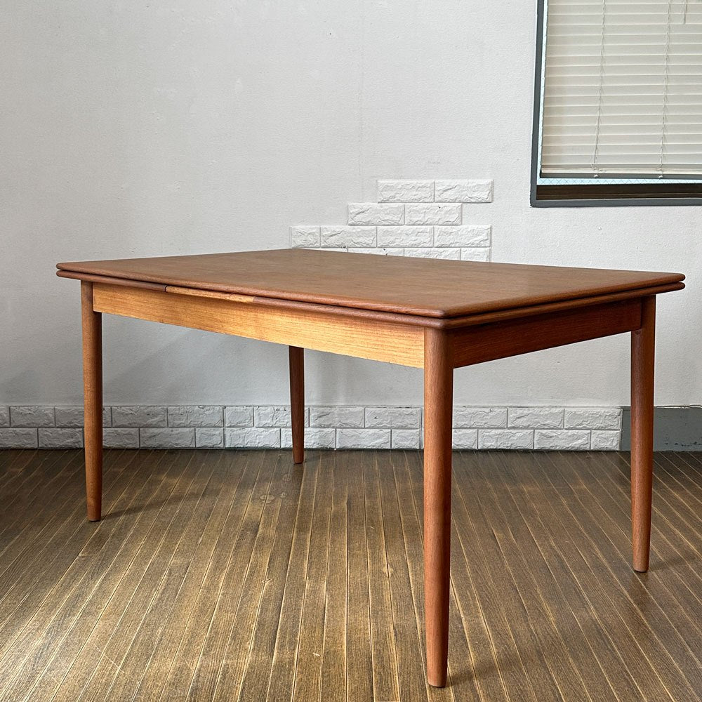 デンマークビンテージ Danish Vintage エクステンション EX ダイニングテーブル W139-192.5-246cm チーク材 伸長式 北欧家具 ◎