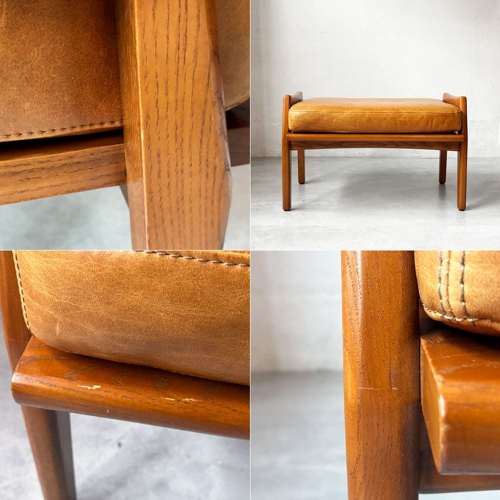 アクメファニチャー ACME Furniture デルマー オットマン DELMAR OTTOMAN フットスツール 本革 カウハイドレザー アッシュ材 廃盤 ★