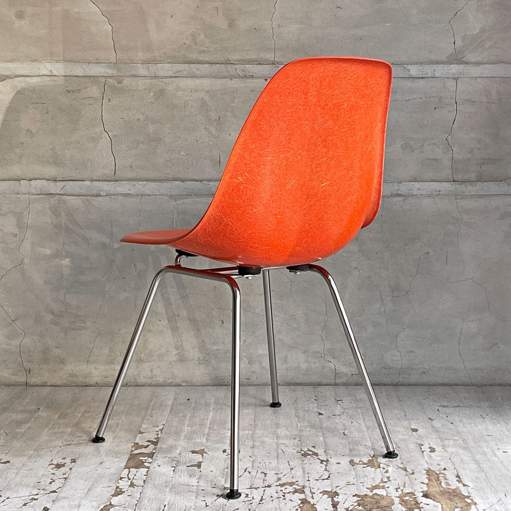 ハーマンミラー Herman Miller サイドシェルチェア 現行 FRP Hベース オレンジ イームズ ミッドセンチュリー ♪