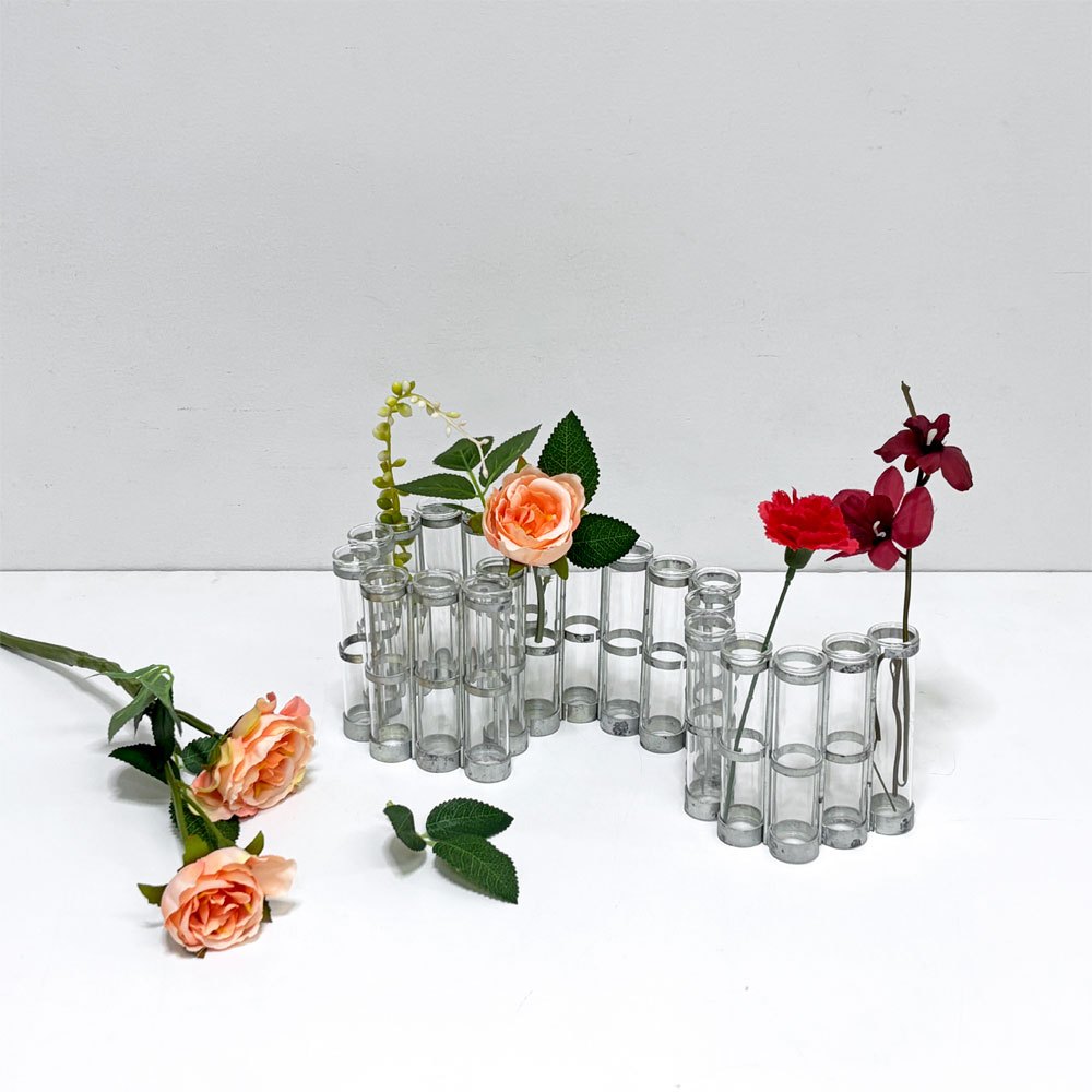 ツェツェアソシエ Tse＆Tse associees 四月の花器 S フラワーベース 花瓶 ガラス 亜鉛メッキ合金 カトリーヌ・レヴィ シゴレーヌ・プレボワ フランス ●
