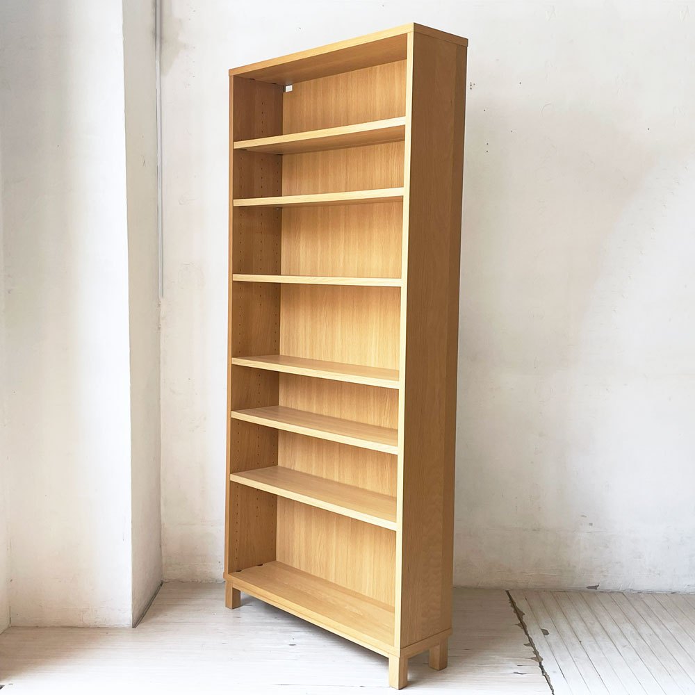 無印良品 MUJI オーク材 薄型ラック ワイド大  7段 本棚 ブックシェルフ 廃番 参考定価24,900円 ★