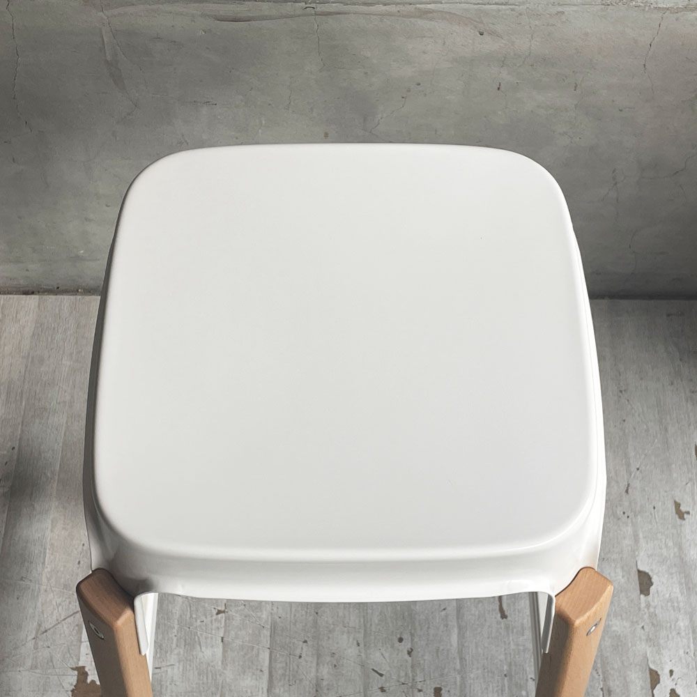 マジス MAGIS スティールウッドスツール Steelwood Stool ハイスツール カウンターチェア ホワイト × ビーチ H68cm ロナン＆エルワン・ブルレック ♪