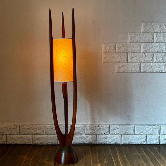 USビンテージ Vintage ファイバーシェード フロアライト H101cm レトロ ミッドセンチュリーデザイン ◎