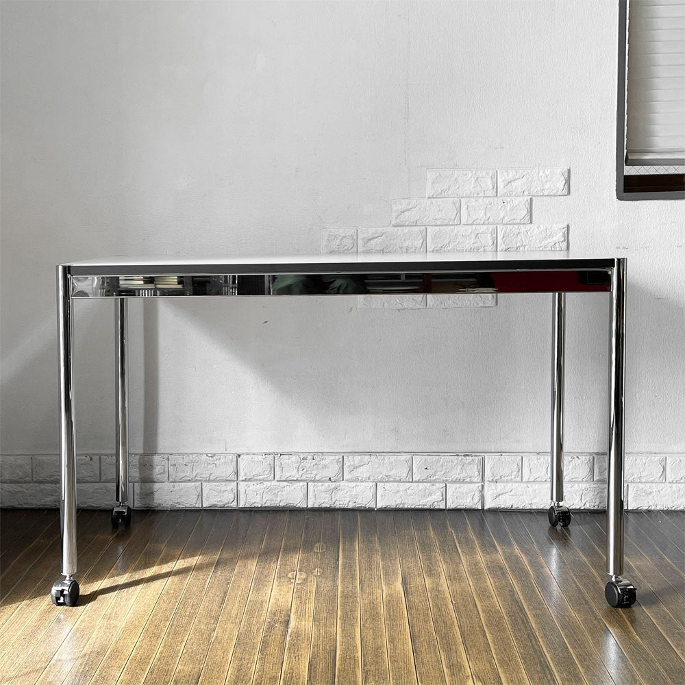 USMハラー USM Haller モジュラーファニチャー ハラーテーブル ワークデスク ダイニングテーブル パールグレーラミネート (ホワイト) キャスター モダン スイス ◎