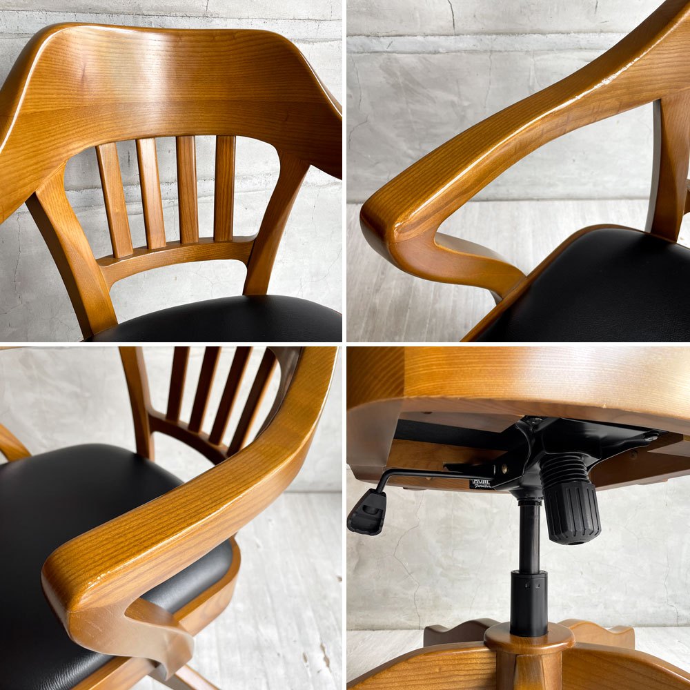 アクメファニチャー ACME Furniture ショーウォーカー SHAW-WALKER デスクチェア アームチェア タモ材 PVCレザー キャスター 昇降 リクライニング 参考定価￥79,200-♪