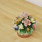 カポディモンテ CAPODIMONTE 陶花 フラワー オブジェ H11.3cm イタリア B ◎