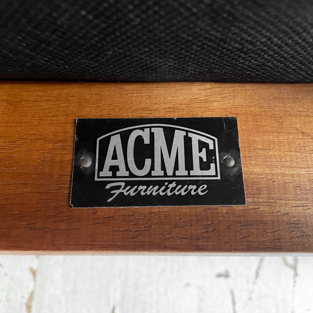 アクメファニチャー ACME Furniture トラッセル アームチェア TRESTLES ARM CHAIR ダイニングチェア ウォールナット ファブリックシート USビンテージスタイル 現状品 ♪