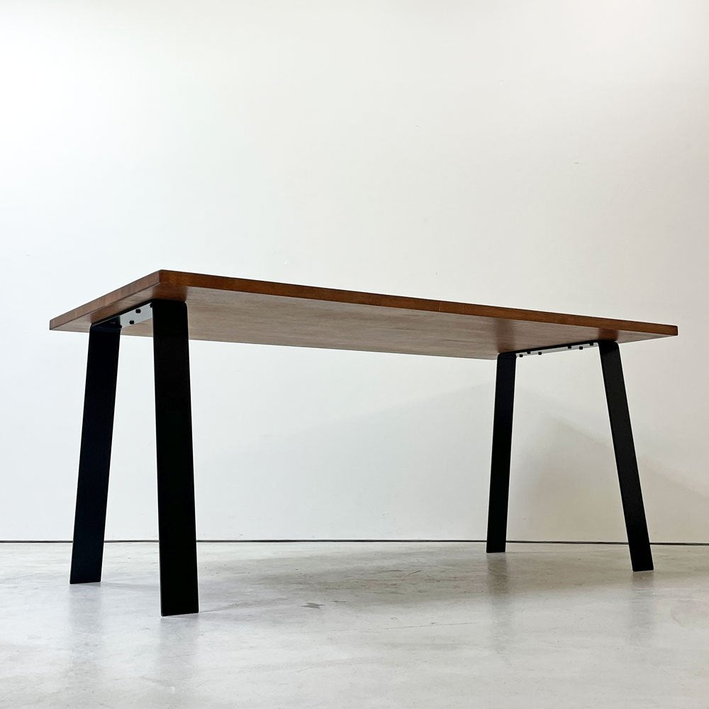 かなでもの KANADEMONO ザ・テーブル THE TABLE デスク ダイニングテーブル ラバーウッド材 スチールレッグ Flat A インダストリアルデザイン 廃番仕様 ●