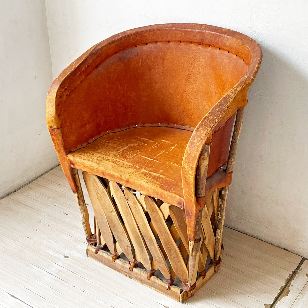 エキパレスチェア Equipales Chair エキパルチェア 本革 アームチェア アンティーク 民藝 ハンドクラフト メキシコ ★