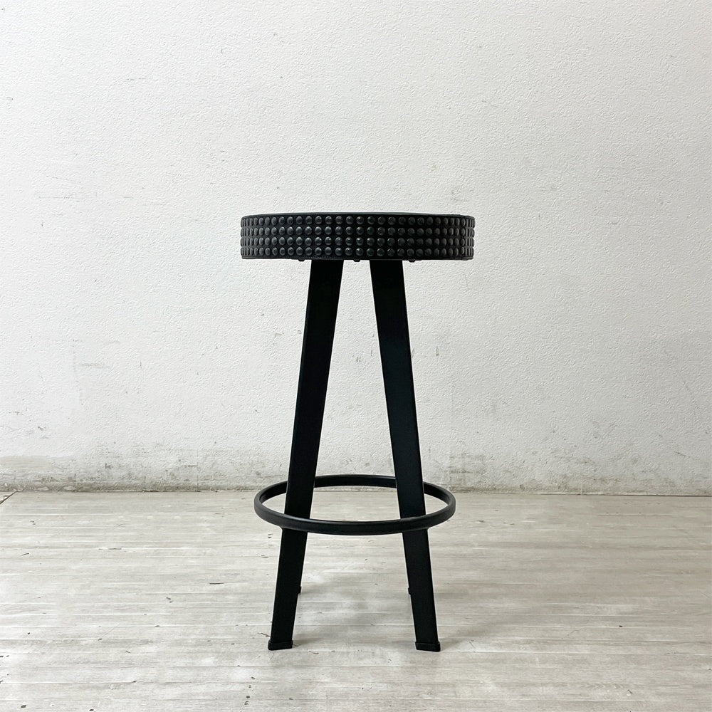 ディーゼルリビング DIESEL LIVING バー スタッド スツール Bar Stud Stool ブレイブマン ロゴエンボスモデル 本革 スチール 高さ63cm モローゾ MOROSO 非売品 A ●