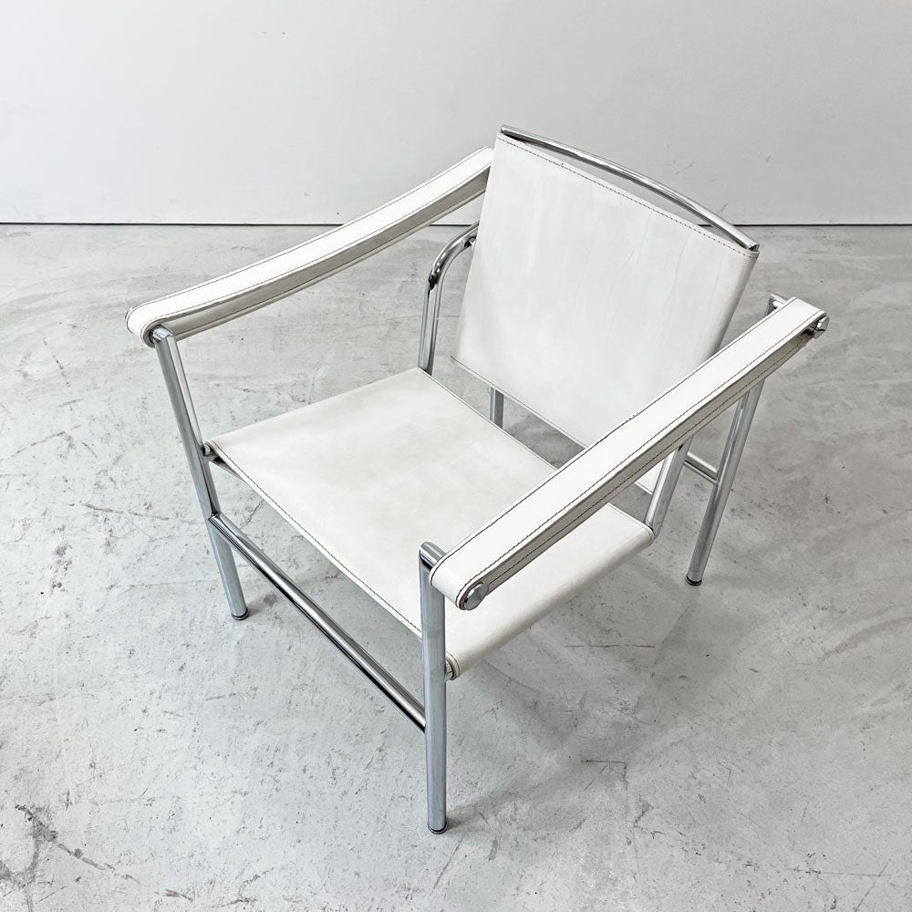 ル・コルビュジェ Le Corbusier LC1 スリングチェア ホワイトレザー 名作家具 リプロダクト品 ●
