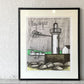 ベルナール・ビュッフェ BERNARD BUFFET 灯台 Le Phare de Guilvinec 展覧会用 リトグラフ ポスター 額装品 1983年 モーリス・ガルニエ画廊 ◇