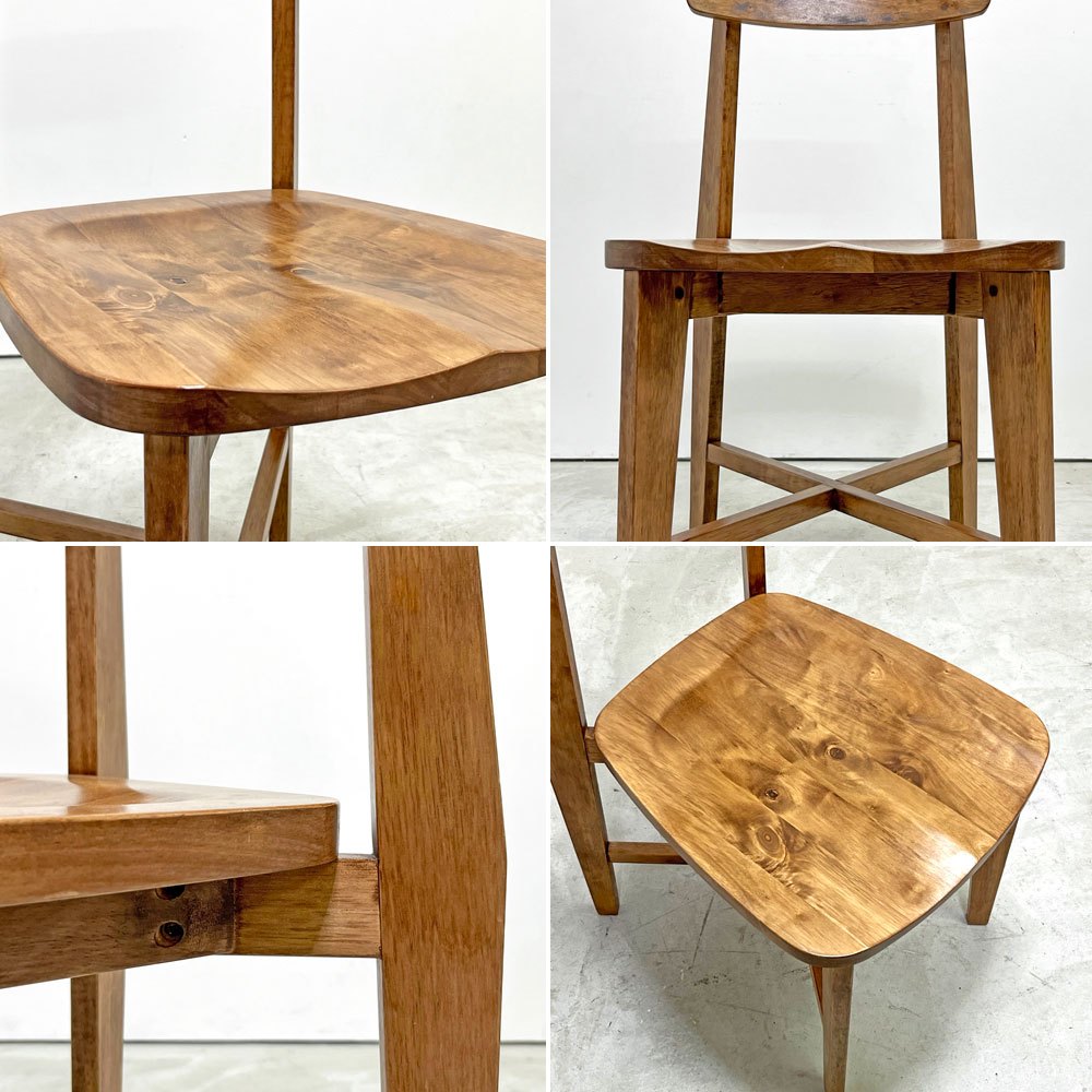 ジャーナルスタンダードファニチャー j.s.F シノン ダイニングチェア CHINON CHAIR WOOD ラバーウッド材 板座 座繰り ●