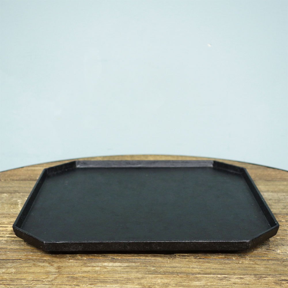 蝶野秀紀 和紙貼八角盆 漆器 31cm スクエアトレイ 現代作家 Ｂ ◎