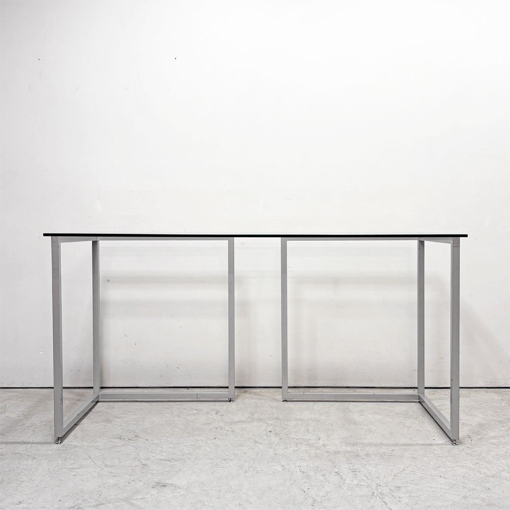 ビスレー BISLEY デスクプラン DESK PLAN Lフット ワーキングテーブル デスク ガラス天板 スチール脚 W170cm イギリス ●