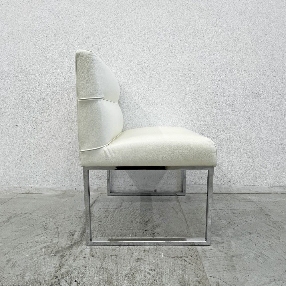 フェンディ・カーサ FENDI CASA エー・ビー・デュアメル AB Duhamel ダイニングチェア 本牛革 オフホワイト 参考価格 約45万～65万の品 B 〓