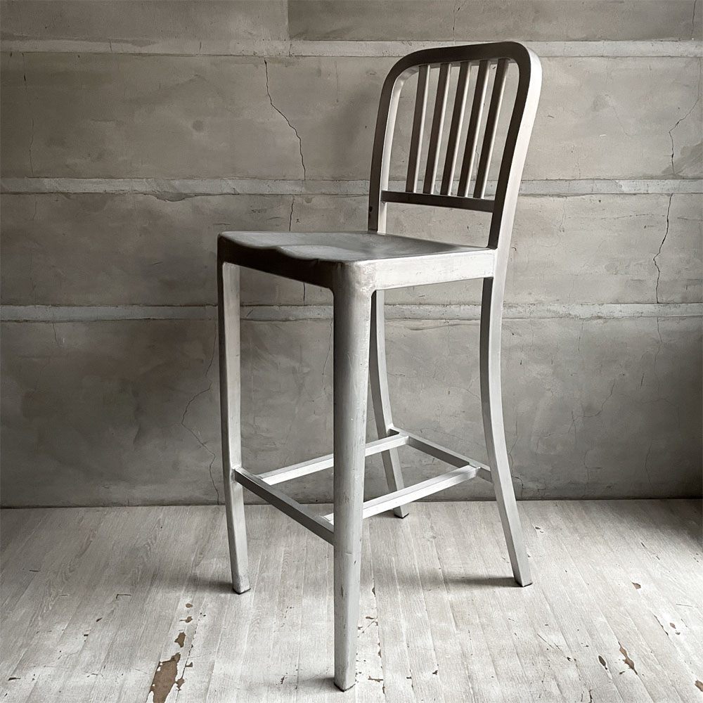 ネイビーバースツール Navy BarStool カウンターチェア ハイチェア アルミニウム インダストリアル リプロダクト品  B♪