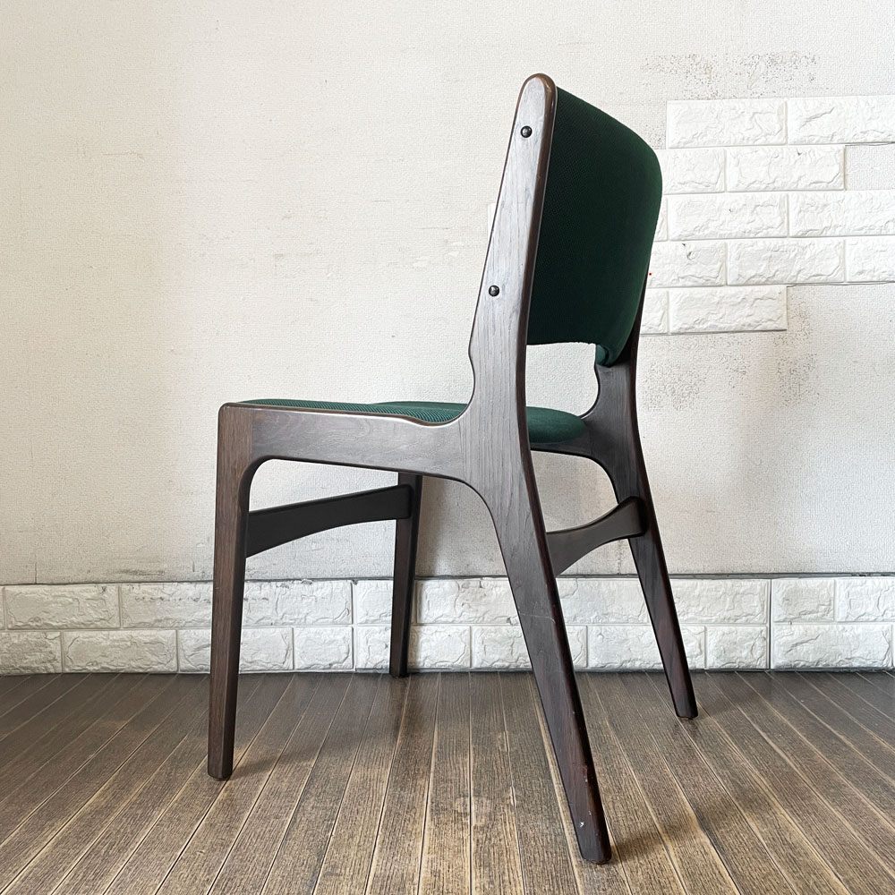 Anderstrup Mobelfabrik ダイニングチェア Model 89 オーク材 ファブリック グリーン系 座面張替済 エリック・バック デンマーク 北欧ビンテージ ◎