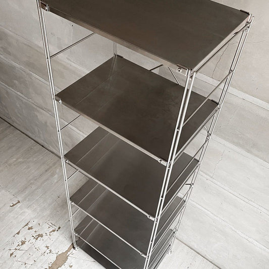 無印良品 MUJI ステンレスユニットシェルフ ステンレス棚セット 大 6段 W58 H175.5cm スリム オープンシェルフ 本棚 飾り棚 収納棚 定価￥34390- ♪