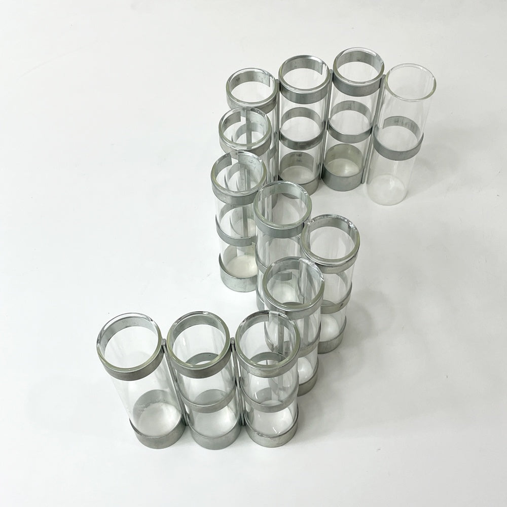 ツェツェアソシエ Tse＆Tse associees 四月の花器 XXL 花瓶 フラワーベース ガラス 亜鉛メッキ合金 定価￥44,000- フランス ●