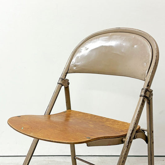アメリカンシーティングカンパニー AMERICAN SEATING COMPANY フォールディングチェア プライウッド × スチール USビンテージ B ●