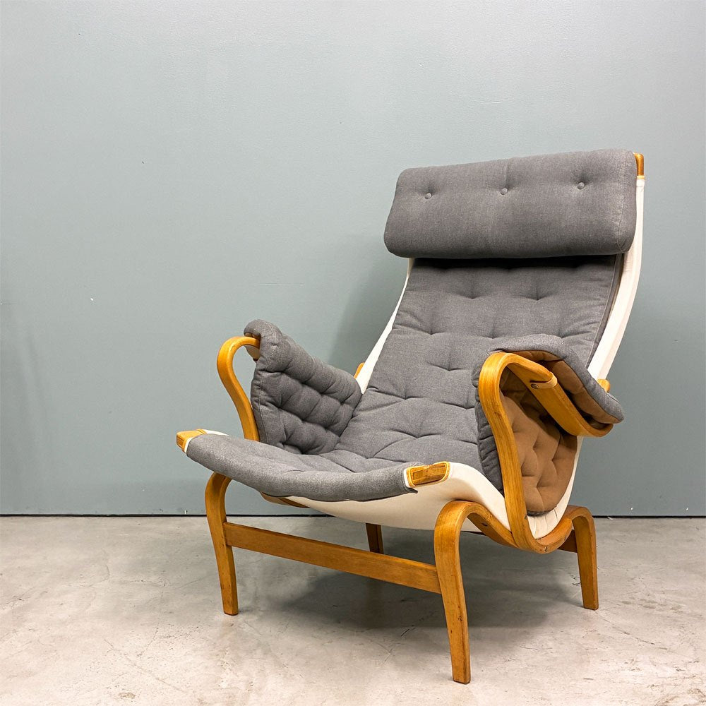 ダックス DUX ブルーノ・マットソン Bruno Mathsson デザイン ハイバック 1Pソファ ラウンジチェア ミナペルホネン dop生地 北欧ビンテージ ◎