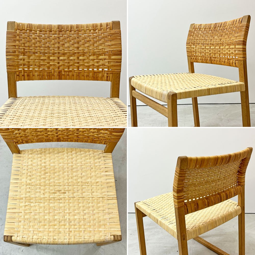 フレデリシア FREDERICIA BM61 ダイニングチェア オーク材 ラタン張り ボーエ・モーエンセン デンマーク 北欧家具 定価 ￥627,000- 現状品 ●