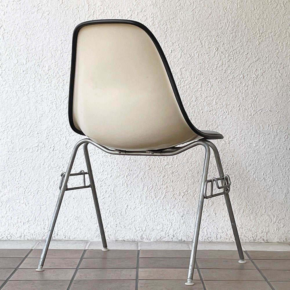 ハーマンミラー Herman Miller サイドシェルチェア セカンド 2nd FRP アプホルスター ファブリック スタッキングベース イームズ ビンテージ ◇