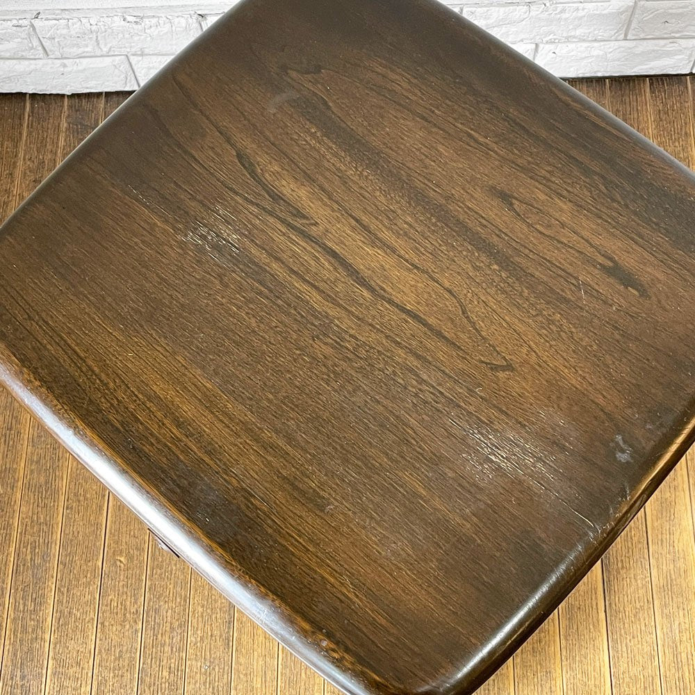 アーコール Ercol オールドコロニアル サイドテーブル ナイトテーブル  エルム材 ブラウン UK 英国家具 イギリス ◎