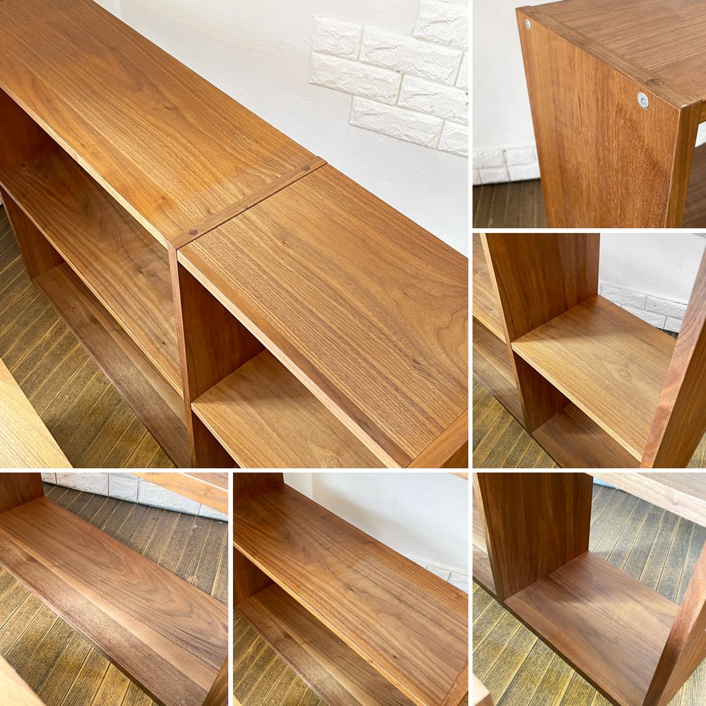 無印良品 MUJI スタッキングシェルフ ワイド 2段 ＋ 追加2段 スタッキングチェスト 引出し 4段 3点セット ウォールナット材 ナチュラルモダン ◎