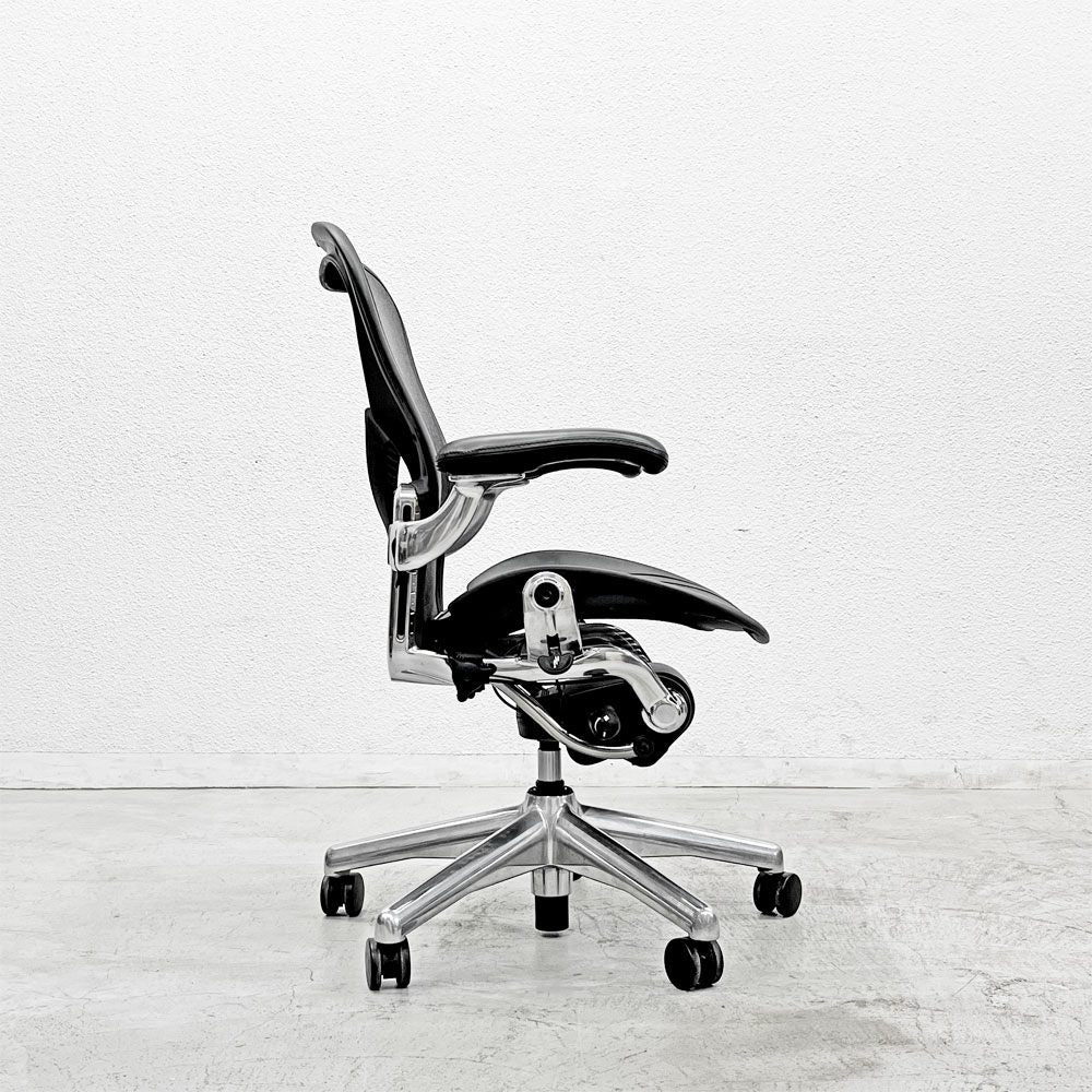 ハーマンミラー Herman Miller アーロンチェア Bサイズ ポスチャーフィット クラシックカーボンメッシュ ポリッシュドアルミベース ビル・スタンフ ＆ ドン・チャドウィック 〓