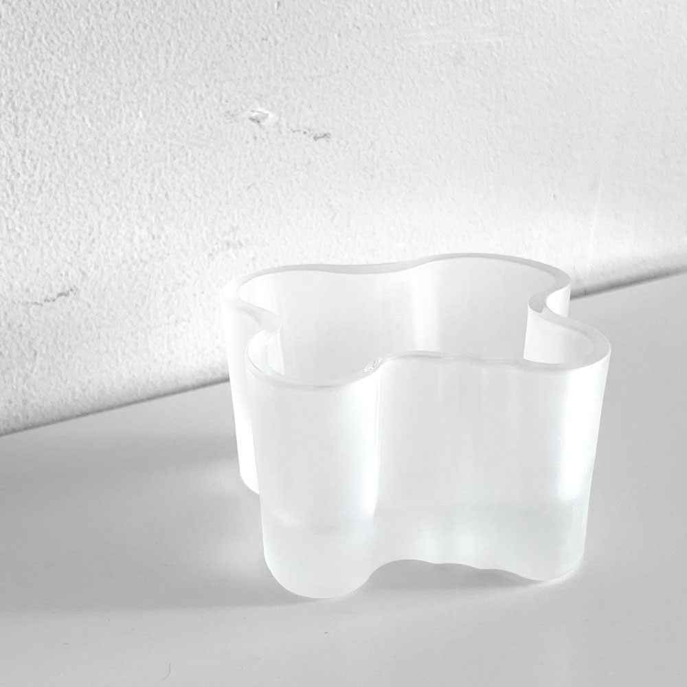 イッタラ iittala アルヴァ・アアルトコレクション Alvar Aalto Collection キャンドルホルダー H55mm フロスト 北欧雑貨 廃盤 ■