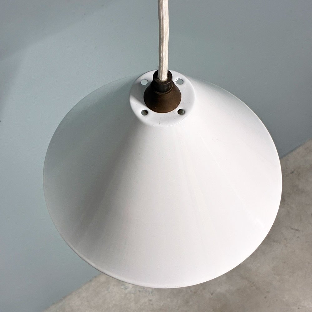 イデー IDEE ホーロー ペンダントライト PORCELAIN ENAMELED IRON LAMP ホワイト インダストリアルデザイン A ◎