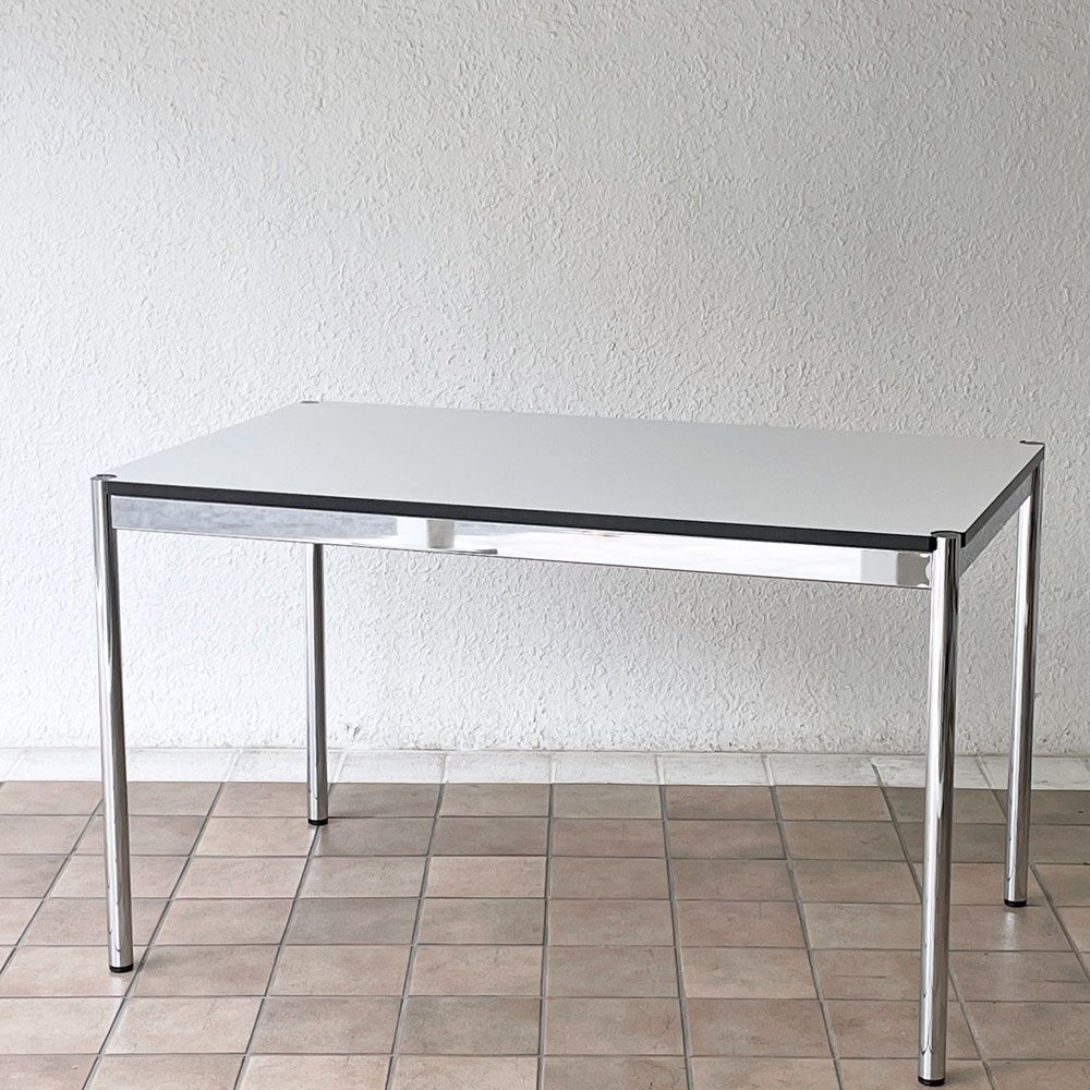 USMハラー USM Haller モジュラーファニチャー USMハラーテーブル デスク W125 x D75cm  パールグレーラミネート (ホワイト) ◇