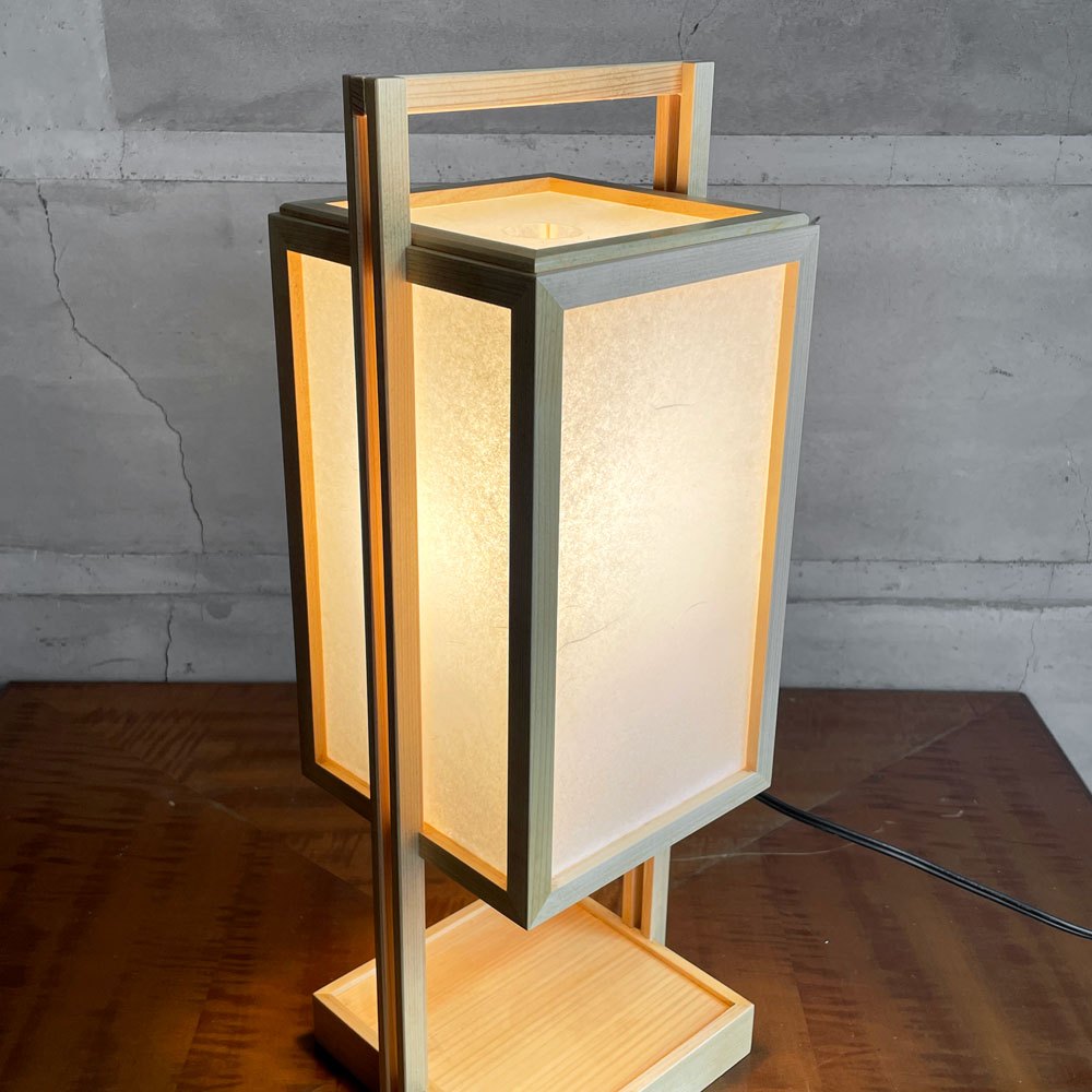 らんぱだ Lampada スタンドライト 行灯 A520 仁 jin 国産檜材 雲竜 ジャパンディスタイル 保管品 箱付き♪