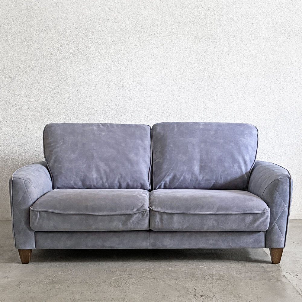 リラックスフォーム RELAX FORM コロンバス COLUMBUS 2.5人掛けソファ W174cm ブルーグレー系 レザーテックス ヘッドレスト付き 関家具 廃番サイズ  〓