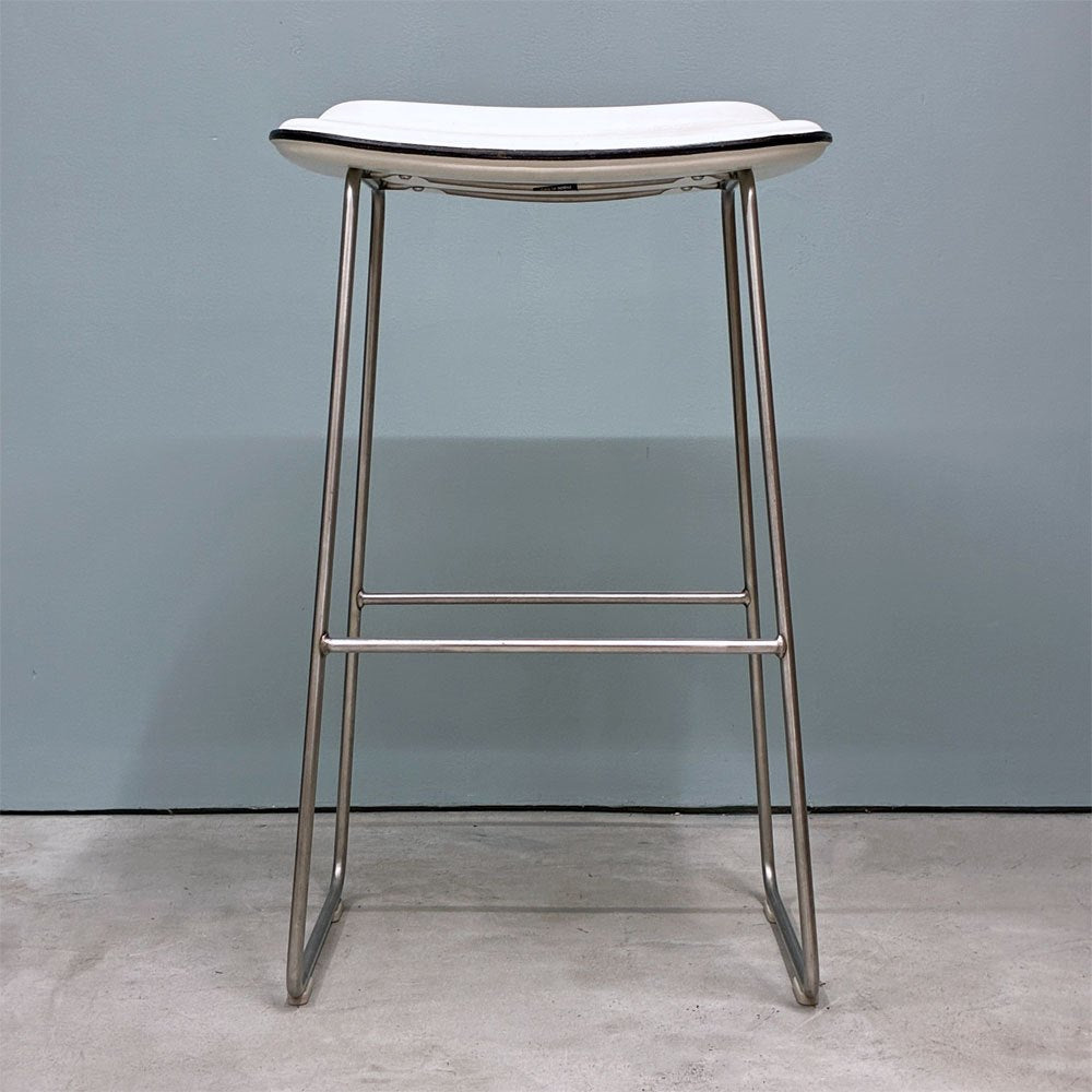 カッペリーニ Cappellini ハイパッドスツール Hi pad Stool ホワイトレザー×ステンレススチール ジャスパー・モリソン Jasper Morrison イタリアモダン ◎