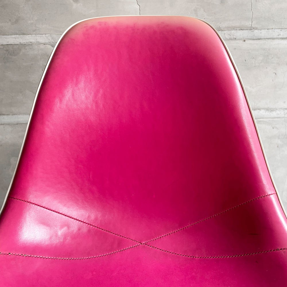 ハーマンミラー Herman Miller サイドシェルチェア サード 3rd ビンテージ PVCレザー FRP製 スタッキングベース イームズ A ♪