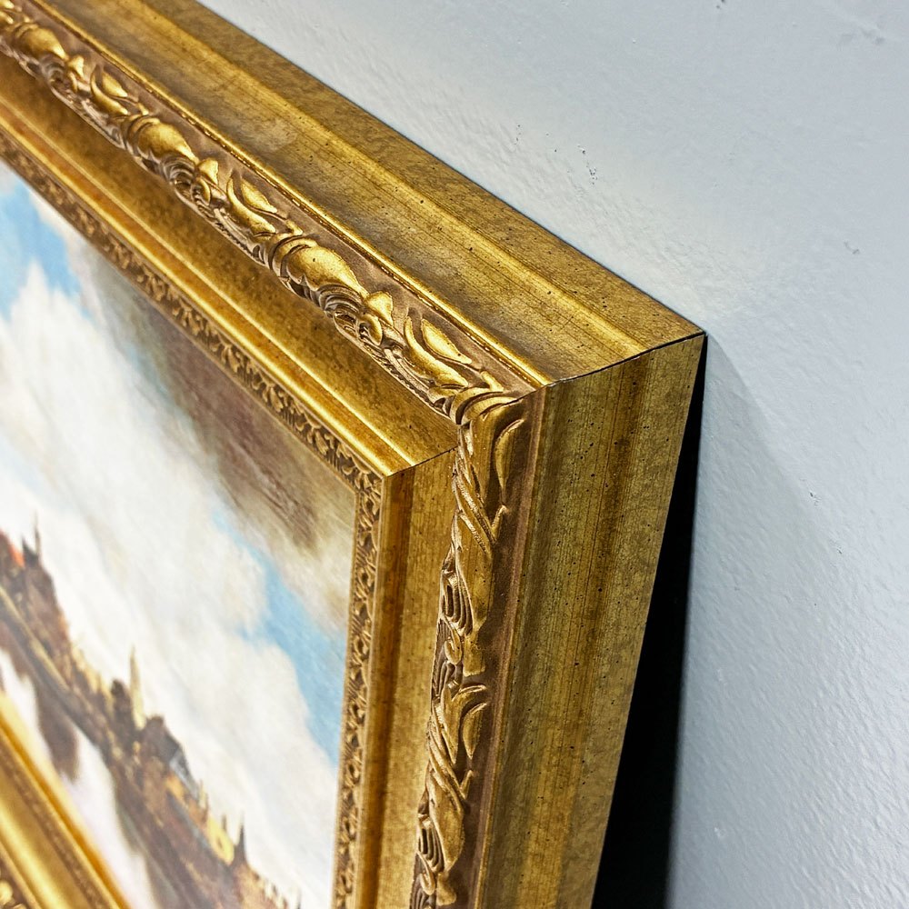 ヨハネス・フェルメール Johannes Vermeer デルフトの展望 立体複製名画 4号 額装付き ◎