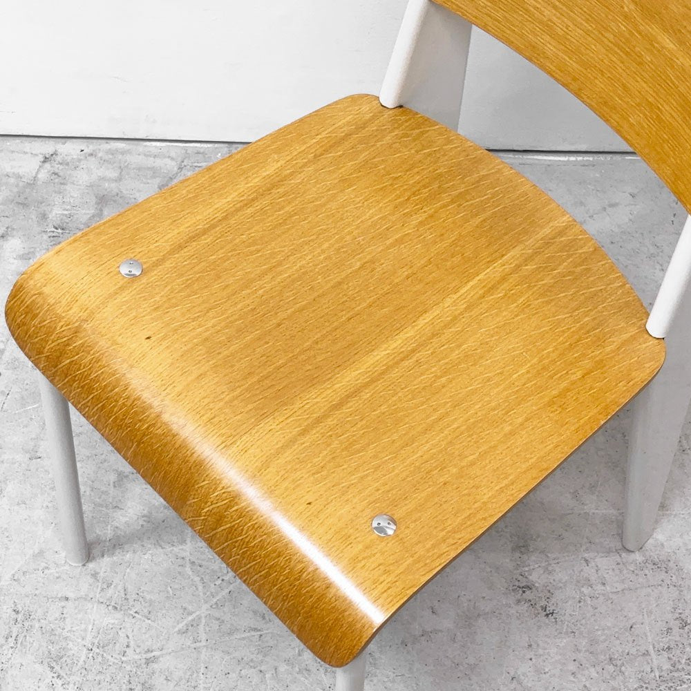 スタンダードチェア Standard chair リプロダクト ナチュラルオーク×ホワイト ジャン・プルーヴェ Jean Prouve 名作椅子 B ●