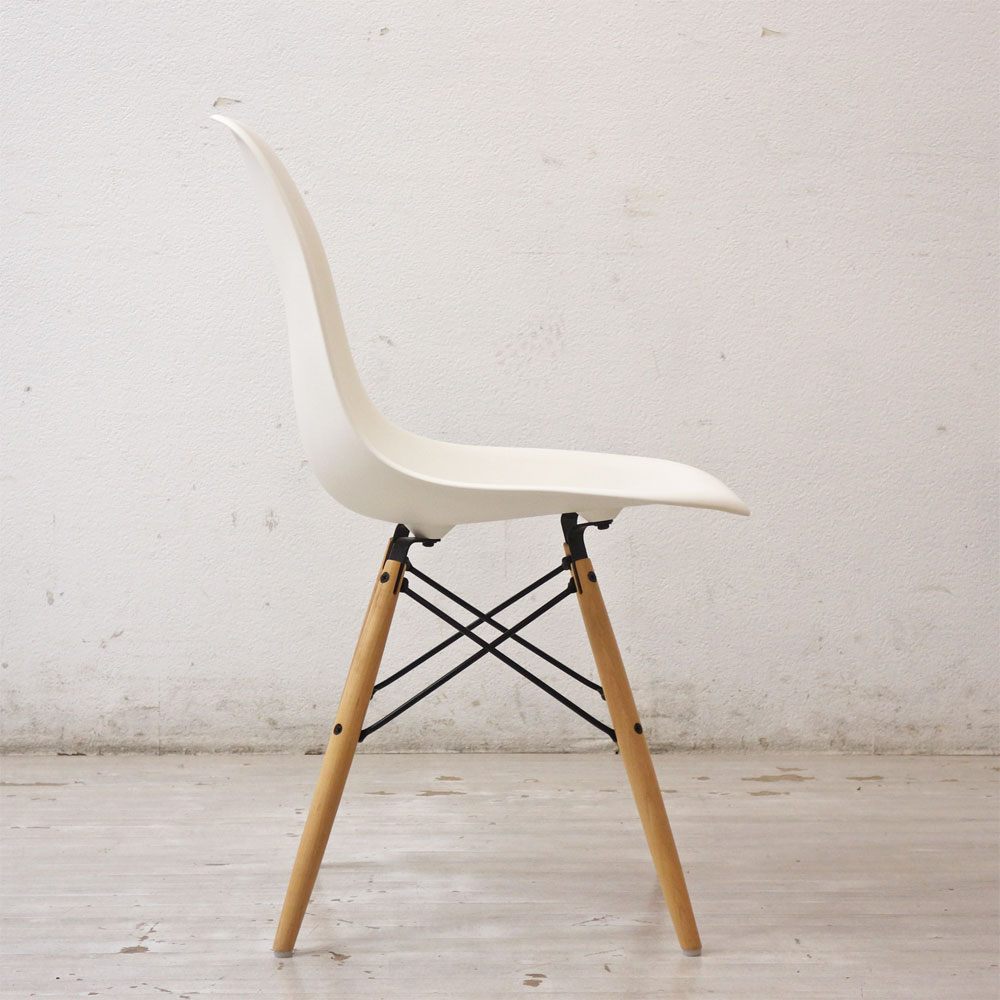 ハーマンミラー HermanMiller サイドシェルチェア ドゥエルレッグ DSW ホワイト ポリプロピレン製 イームズ ミッドセンチュリー ●
