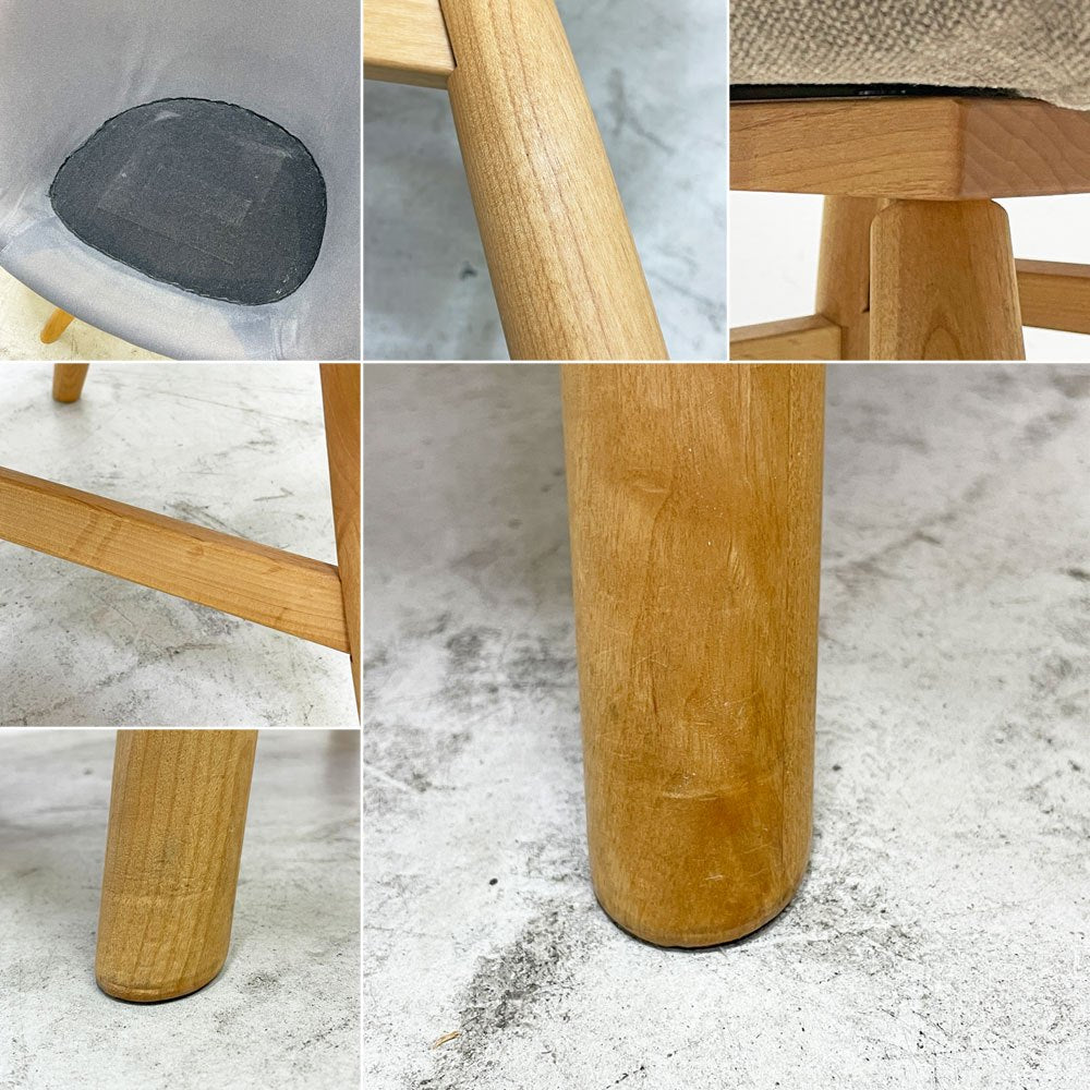 モモナチュラル Momo Natural モールドラウンドチェア MOLD ROUND M-ROUND CHAIR SO ダイニングチェア アルダー材 カバーリング 回転式 定価￥45,000- A ●