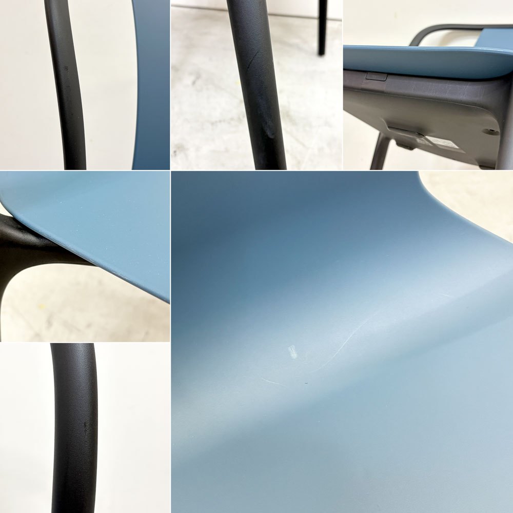ヴィトラ Vitra ベルヴィルチェア Belleville Chair ダイニングチェア スタッキングチェア シーブルー ロナン & エルワン・ブルレック 4脚セット A ●