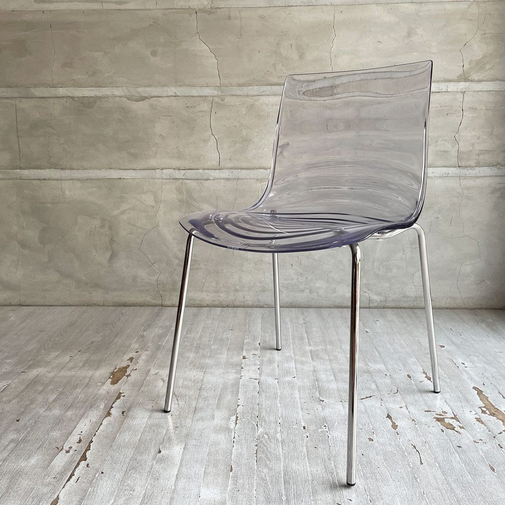 カリガリス Calligaris コヌビア connubia ロゥ L'EAU ダイニングチェア トランスペアレントアクアマリン アクリル Archirivolto イタリア モダンデザイン 参考定価￥43.800- A ♪