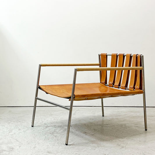 リッツウェル Ritzwell イビサフォルテ IBIZA FORTE イージーチェア ラウンジチェア ステンレスフレーム 本革 代替クッション付属  ●