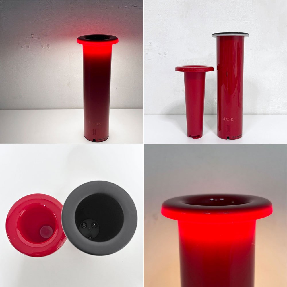●マジス MAGIS ブーケ Bouquet ポータブルランプ フラワーベース ボルドー 内蔵型LED 調光可 箱付 ブロリアート・トラヴェルソ 定価￥39,600- 未使用品