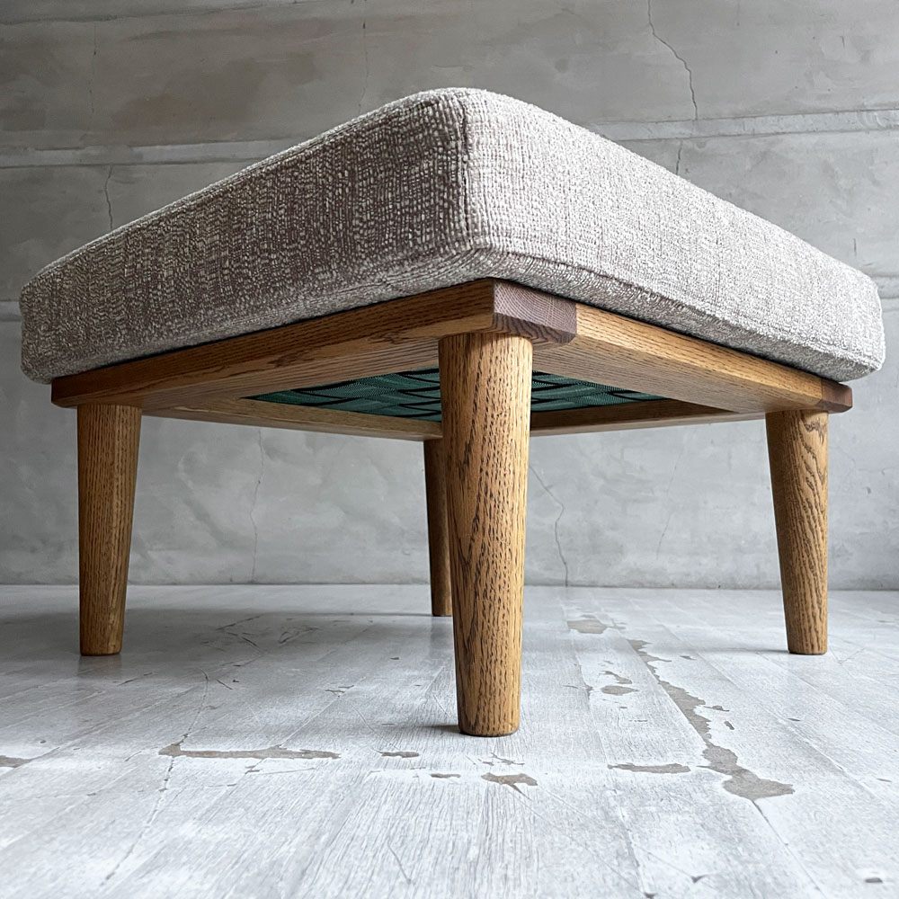 モモナチュラル Momo Natural デイオットマン DAY OTTOMAN Sサイズ オーク材 ファブリック ベージュ系 カバーリング 参考定価￥31,000～ ♪