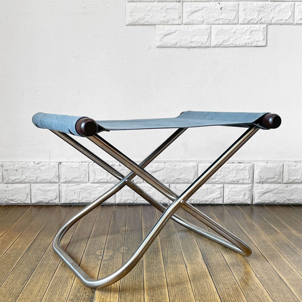 ニーチェア エックス NY chair X フォールディングオットマン グレー×ダークブラウン 折りたたみ 新居猛 藤栄 MoMA 定価￥35,200- ◎
